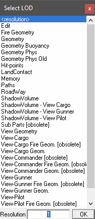 Object Builder select LOD