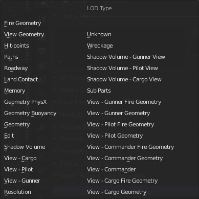 LOD types